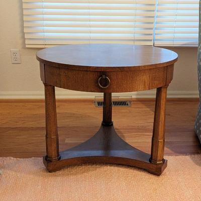 Milling Road Furniture/Grand Rapids Chair Co. Round Walnut 3-legged end table