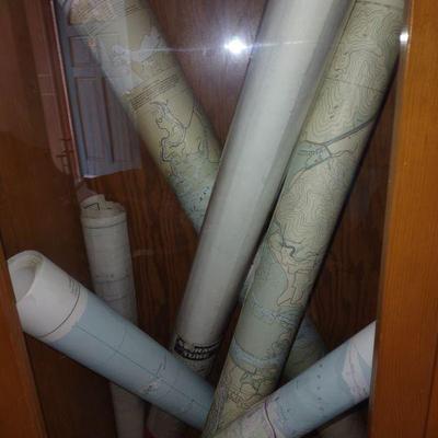 Nautical Charts and Gun Cabinet