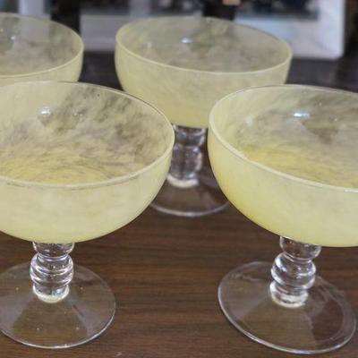Italian Cased Yellow Sherbet Glasses