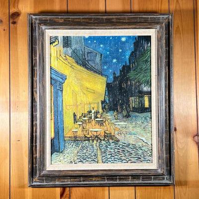 VINCENT VAN GOGH NIGHT CAFE OIL | Night CafÃ© An Oil on canvas copy of Van Goghâ€™s Night CafÃ© in a nice wood frame. Sight: 15â€ C...