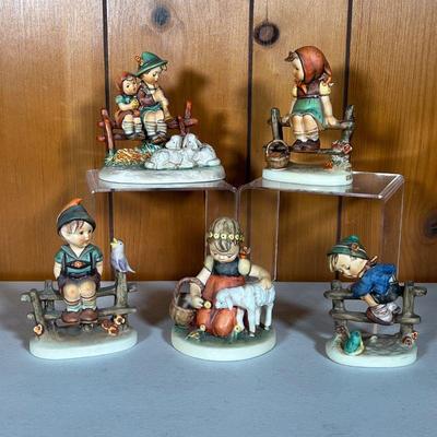 (5PC) HUMMEL FIGURINES #1 | Group #1 Includes: Eventide 99/0 4.5â€ TMK 5 1972-79. Wayside Harmony 111 4.5â€ TMK 4 1964-72. Retreat to...
