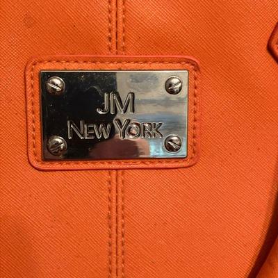 JM NEW YORK TRAVEL WEEKENDER | JM NY Orange Duffle Bag as well as a Rolling Weekender with pull out handle in zippered compartment. - l....