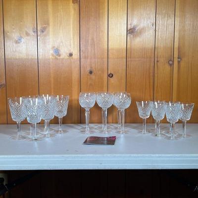 (18PC) WATERFORD LISMORE STEMWARE | Waterford Lismore Stemware Group: (6) Tall Wines. (6) Goblets. (6) Clarets. - h. 7.5 x dia. 2.75 in...