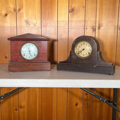 (2PC) SETH THOMAS & SESSIONS CLOCKS | Two Vintage Mantle Clocks Including: (1) â€œSeth Thomas Made In USAâ€. Case is Rosewood with brass...
