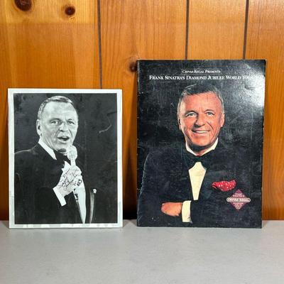 (2PC) SIGNED FRANK SINATRA PHOTO | Lot Includes: (1) A signed Frank Sinatra Photo (1) Souvenir Program of his 1990 Diamond Jubilee World...