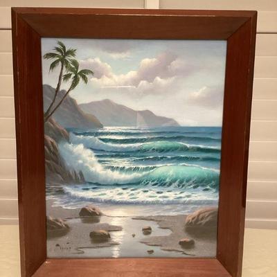 MTT083 Framed Original Seascape Painting 