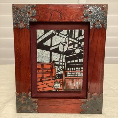 MTT074 Framed Japanese Tile Art