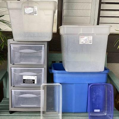 MTT164 Plastic StorageBins & Medium Cart