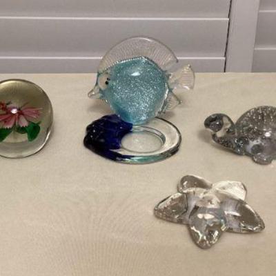 MTT123 Art Glass Paperweights & Votive Holder