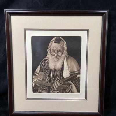 JIFI115 â€œRabbiâ€: A Signed Print By Charles Bragg	This is a limited edition, signed and numbered framed lithograph by renown American...