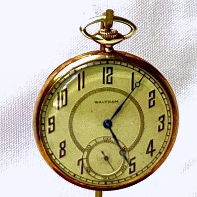 DONLAR915 Antique 14K Gold Waltham Pocket Watch	Working 14K gold open face antique pocket watch, marked 19 jewels. Â Approximate weight...
