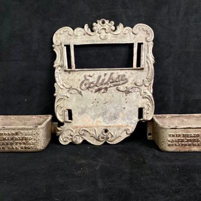 JIFI955 Antique Match & Kindling Holder	Eclipse cast iron stove advertising kindling holder. Â Antique match holder with square...