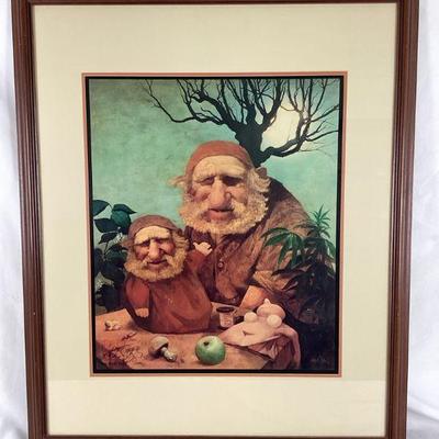 JIFI102 Charles Bragg Print â€œSixth Dayâ€	This is a large wood framed signed print by Charles Bragg, titled 'Sixth Day'. It...