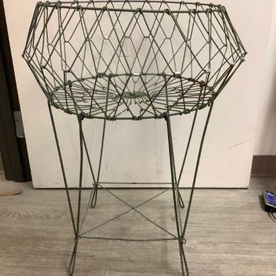 JIFI803 Vintage Collapsible Metal Basket	1950s Allied co. Collapsible industrial wire basket. Measures 30' tall and 20'...