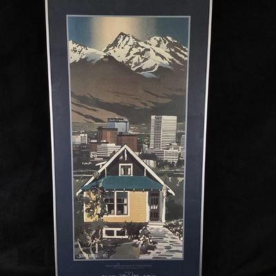 LIBE108 Bryon Birdsall Signed Poster	This is a signed poster by Bryon Birdsall depicting Anchorage, Alaska's first wood framed home....
