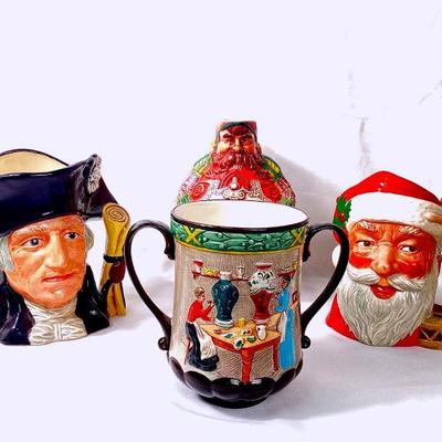 JIFI900 Vintage Royal Daulton & Gerz Gerzit	3 Royal Daulton ofÂ England pieces. Â Santa Claus D.6668, George Washington D.6669, &...