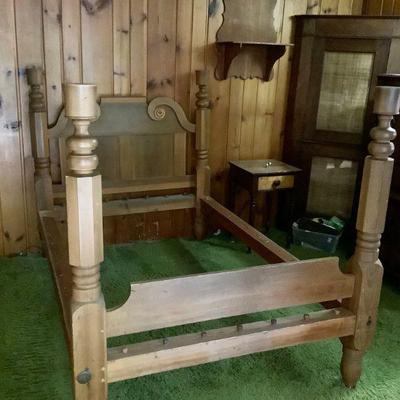 JIFI200 Early American Rope Bed	Antique, solid wood bed used till the invention of the coil spring mattress, in 1865.
