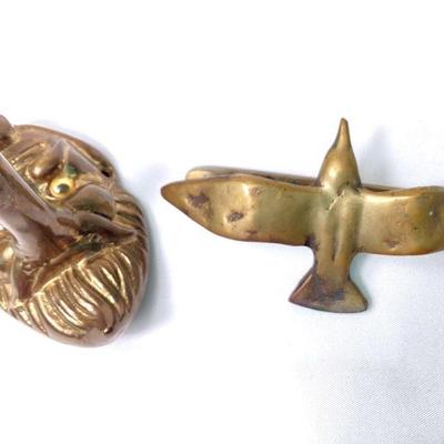 JIFI947 Signed Solid Brass Pieces	Rare, 1978 Arthur Court Designs mounted brass seagull hanger. Â Cyrano De Bergerac Depiction brass over...