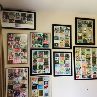 JOSW100 *LARGE* Starbucks Gift Card Collection	Individual gift cards, all framed & individually taped. Ten frames. All cards look to...