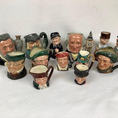 JIFI301 Collection 2 Royal Doulton Miniture Toby Mugs	There are 13 mugs in total. Â  Â Characters include: Â Auld Mae, St. George,Albert...