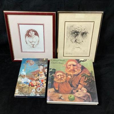JIFI116 Charles Bragg Etching Duo And Autographed Books	This lot includes two etchings by the renown American artist, Charles 'Chick'...