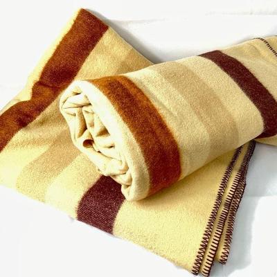 JIFI976 2 Vintage Farifo 100% Purewool Blankets	Purveyors of warmth & comfort since 1865, Faribault Woolen Mill Co., Faribalt, MN. Â...