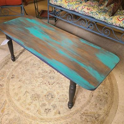 Turquoise River Table Hand painted 