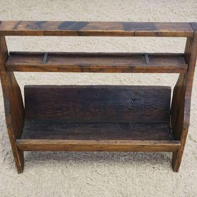 1190	ANTIQUE OAK AND CHESTNUT FARRIERS TOOL CARRIER, APPROXIMATELY 26 IN X 11 IN X 24 IN H
