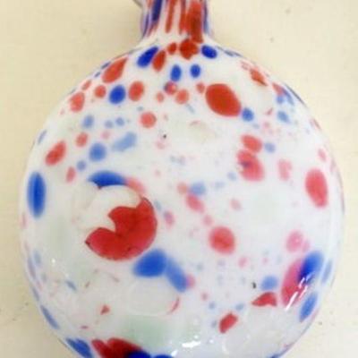 1147	BLOWN GLASS SPATTER FLASK, APPROXIMATELY 5 IN H
