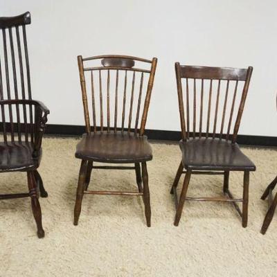 1297	LOT OF 4 ASSORTED WINDSOR CHAIRS
