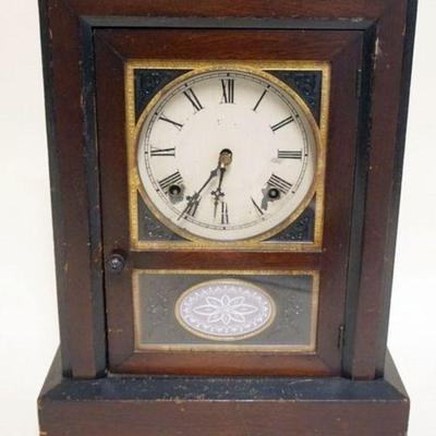1247	ANTIQUE JEROME SHELF CLOCK, APPROXIMATELY 5 IN X 12 IN X 16 IN
