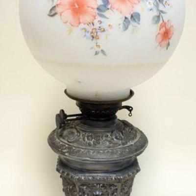 1234	VICTORIAN PARLOR LAMP, ELECTRIFIED, APPROXIMATELY 23 IN H
