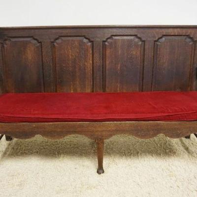 1228	ANTIQUE ENGLISH OAK SETTLE WITH PANELED BACK, APPROXIMATELY 72 IN X 26 IN X 42 IN H
