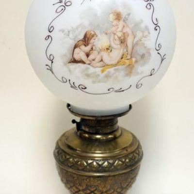 1233	VICTORIAN PARLOR LAMP, ELECTRIFIED, APPROXIMATELY 24 IN H
