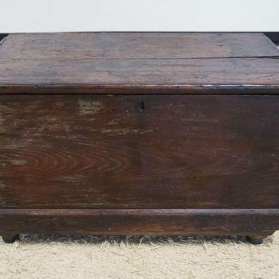 1179	ANTIQUE PRIMITIVE PINE DOVETAILED BLANKET CHEST, APPROXIMATELY 36 IN X 20 IN X 22 IN H
