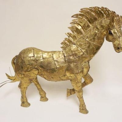1167	LARGE BRASS MODERN HORSE SCULPTURE, APPROXIMATELY 28 IN H
