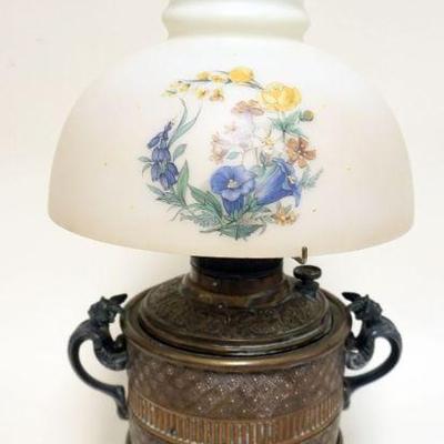 1236	VICTORIAN PARLOR LAMP, ELECTRIFIED, APPROXIMATELY 20 IN H
