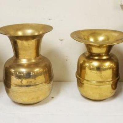 1287	GROUP OF 4 BRASS SPITTOONS, LARGEST APPROXIMATELY 12 IN HIGH
