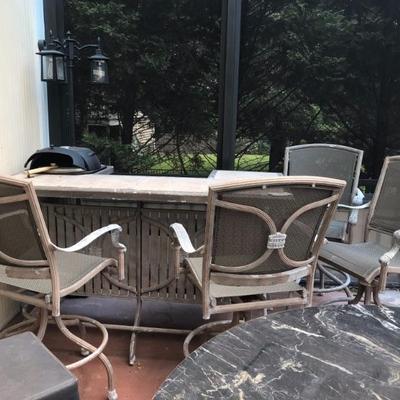 Bar and 4 swivel high top chairs $469