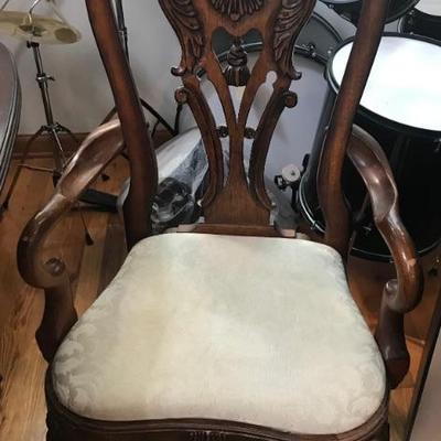 Chippendale style table and set of $490
table 70 X 44 X 30" with 2 leaves 18 1/2" each