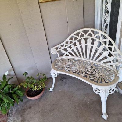 Metal 36" patio bench