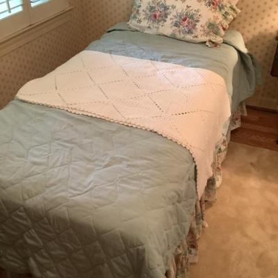 $99 twin bed mattress, frame, & bedding (2 in sale)