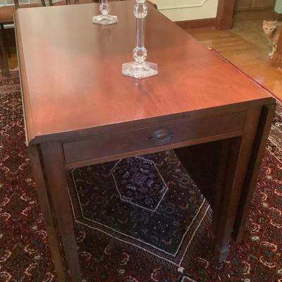 $ 299 Wooden dining drop leaf table with 2 leaves, with glass for the mid section 29