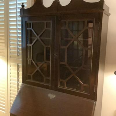 $275 Queen Anne style secretary with key, dovetail, 3 drawers 78"H 32"W 16"depth