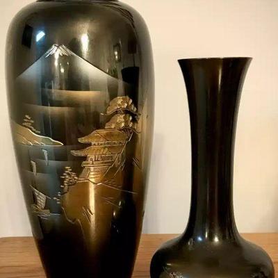 Japanese metal vases