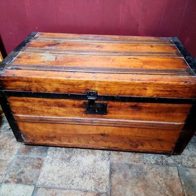 Lot 88 - Farm Table, Trunk, & Dresser 