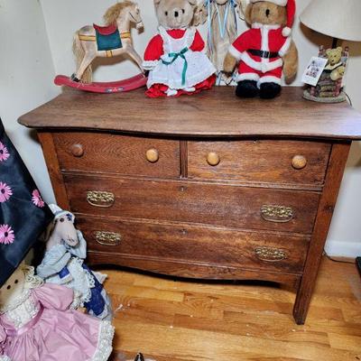 Lot 54 - Antique 4-Drawer Oak Dresser 