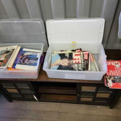 #10538 â€¢ (2) Totes Of Valuable Vintage Magazines & Books
