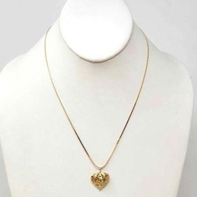 #708 â€¢ 14k Chain Necklace & Heart Pendant
