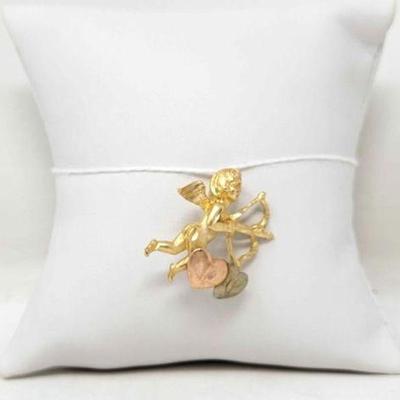 #703 â€¢ 14k Gold Baby Angel With Bow, 4g
